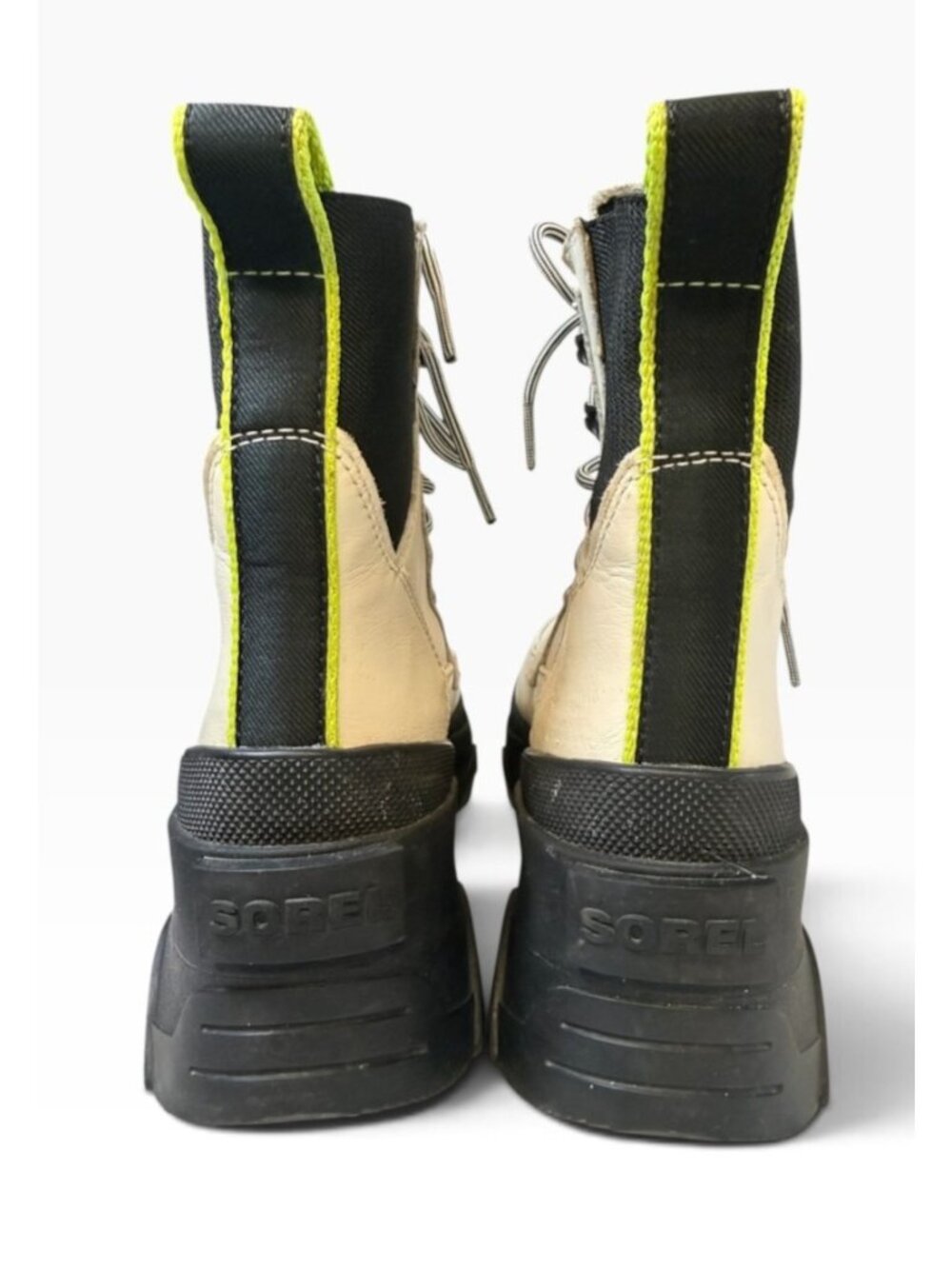 SOREL Womens Brex Chelsea Waterproof Boots~Size 6.5~Chalk/Black/Green P7 10 - Picture 6 of 12